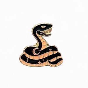 Black and Gold Snake Enamel Pin
